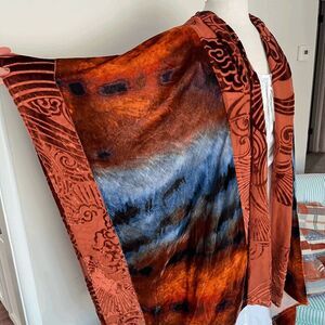 Zonda Nellis Velvet Shawl Jacket Silk Blend – Evening Wrap, Artwear Layer